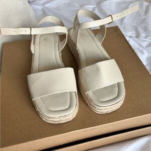 Zara Espadrille Cream Sandals-Size Girls